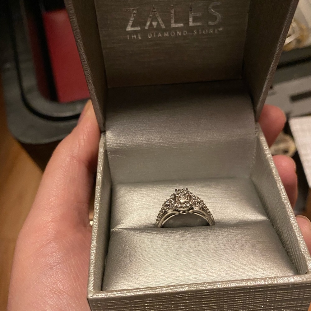 Engagement Ring Zales 1/3 CT 10k White Gold
